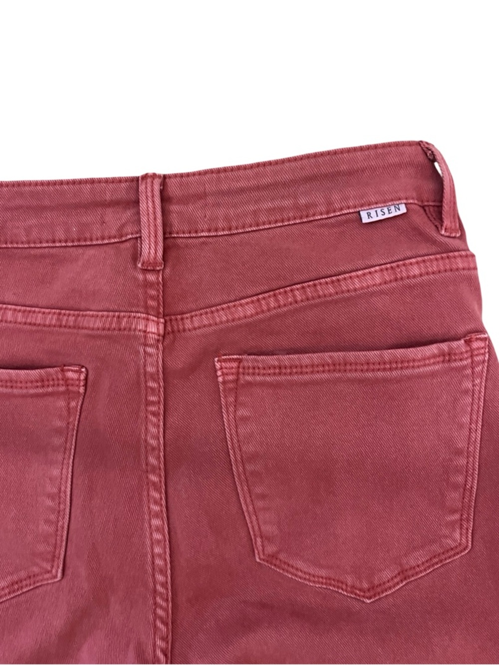 Risen Jeans Wide Leg Flare Cropped Jeans in Rust Size 5/27 - Picture 6 of 7